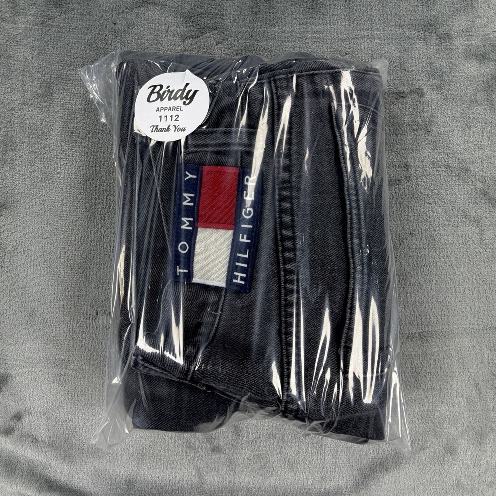 Tommy Hilfiger Jeans Mens 12 Gray Vintage Straight Leg Denim 90s Style USA Flag - Picture 8 of 10